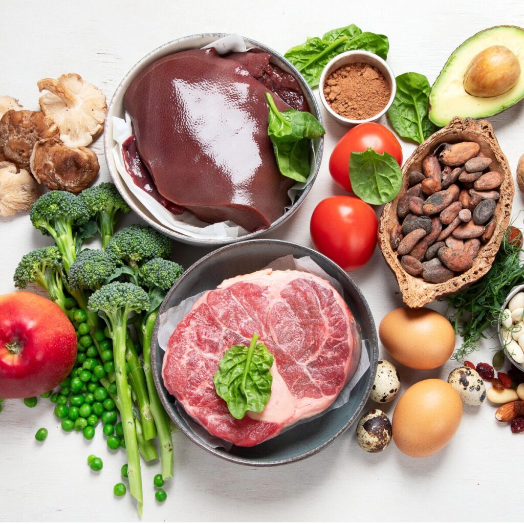 Different kinds of nutrient-rich food.