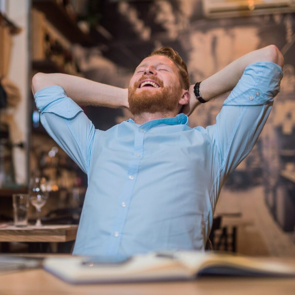 Man feeling relieved.